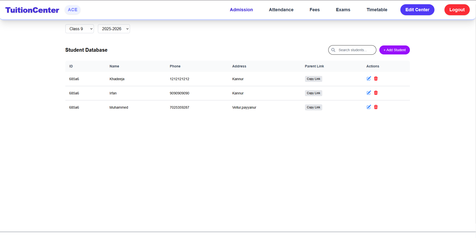 TuitionOS ERP System